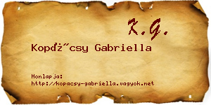Kopácsy Gabriella névjegykártya